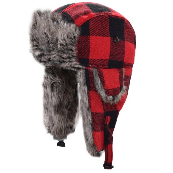 Lids Other - Lids Buffalo Plaid Faux Fur Trapper Hat